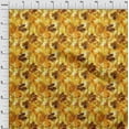 thumbnail image 3 of oneOone Polyester Lycra Mustard Yellow Fabric Florals Sewing Craft Projects Fabric Prints By Yard 56 Inch Wide, 3 of 4
