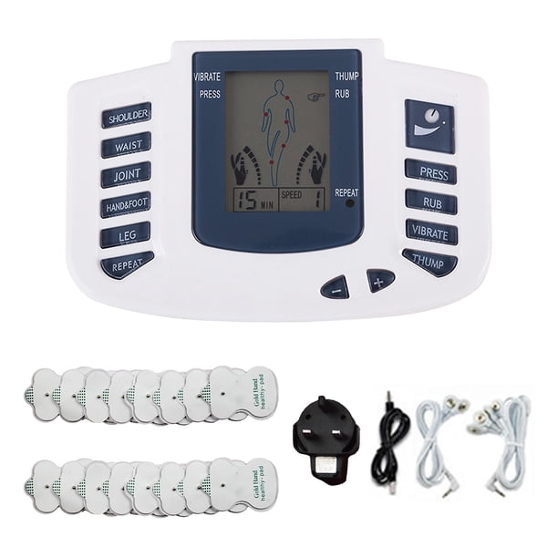 Mini masajeador YONGSHENG con 8 pares de almohadillas de electrodos para masaje de cuello y cintura
