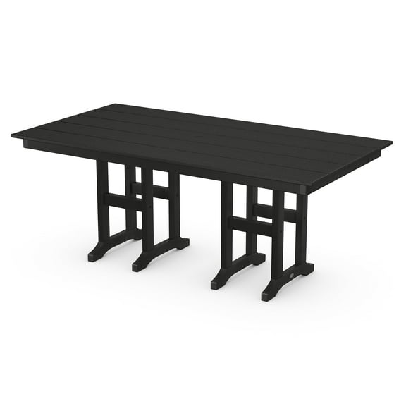 POLYWOOD Farmhouse 37" x 72" Dining Table in Black