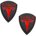 thumbnail image 1 of GHSDFBB 2Pcs 3D T Decorative Accessories T Emblem Badge Metal Cast Car Side Fender Rear Trunk Car Sticker Decal for Tesla Roadster Model S ModelxModel 3 Tesla SUV (Black), 1 of 5