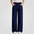 thumbnail image 2 of HAOTAGS Girls Jeans (2-14 Years) Adjustable Waist Pleats Pocket Casual Sporty Work 100% Denim Pants Dark Blue Size 9, 2 of 4