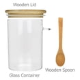 thumbnail image 6 of Glass Jars with Bamboo Lids and Spoon, Clear Airtight Can for Storing Sugar Coffee Bean Nuts Tea Salts, 6 of 7