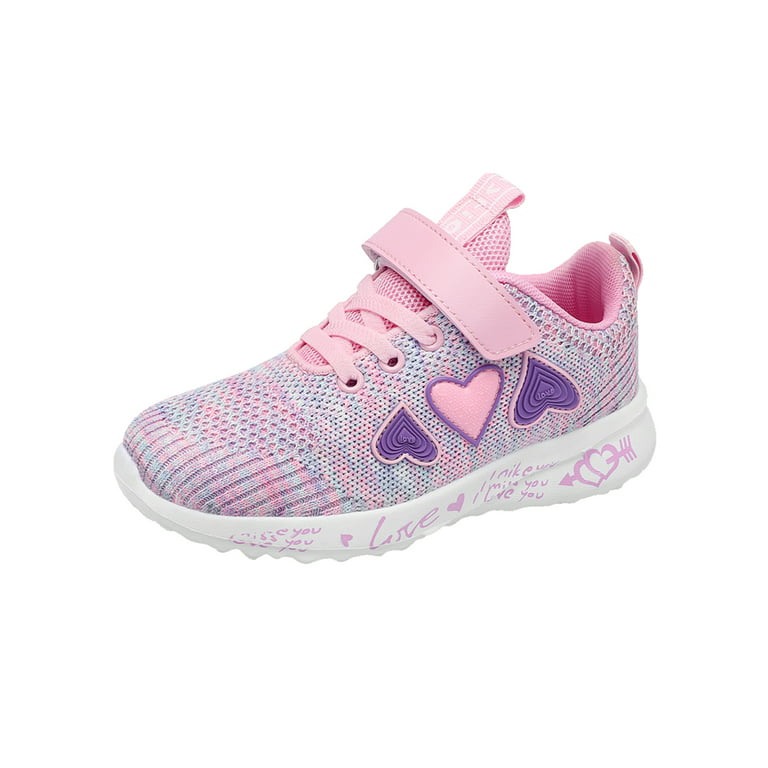 OwnShoe Girls Athletic Sneakers Lace-Up with Hook-and-Loop Princess Shoes - Walmart.com