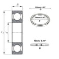thumbnail image 4 of Unique Bargains Roulements à Billes Rainures Profondes 6820ZZ 100x125x13mm 1 Pce Roulements Lubrifiés Roue de Trottinette Planche à Roulettes, 4 of 6