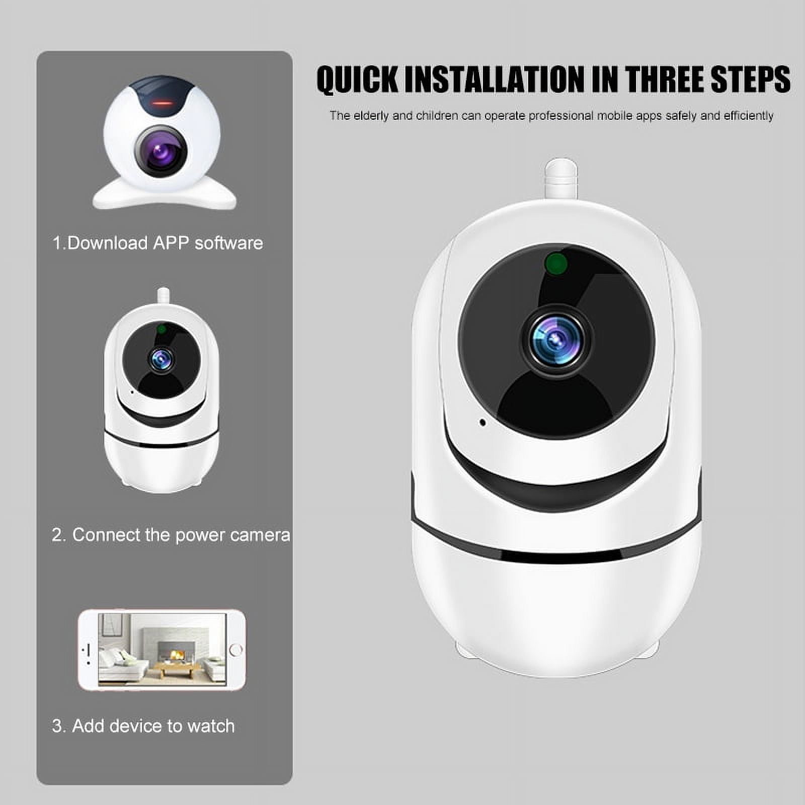 EIMELI Wireless Camera, 1080P HD WiFi Pet Camera Baby Monitor, Pan/Tilt/Zoom IP Camera for Elder/Nanny Security Cam Night Vision Motion Detection 2-Way Audio Cloud Service Available Webcam White