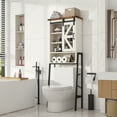 thumbnail image 5 of ETASE Over The Toilet Storage Cabinet, Toilet Storage Cabinet with Adjustable Shelves and Barn Door, 5 of 9