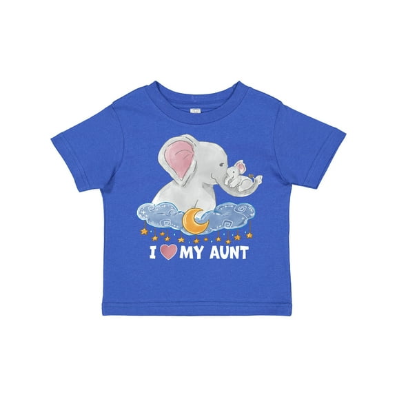 Inktastic I Love My Aunt Cute Elephants with Moon and Stars Boys or Girls Toddler T-Shirt