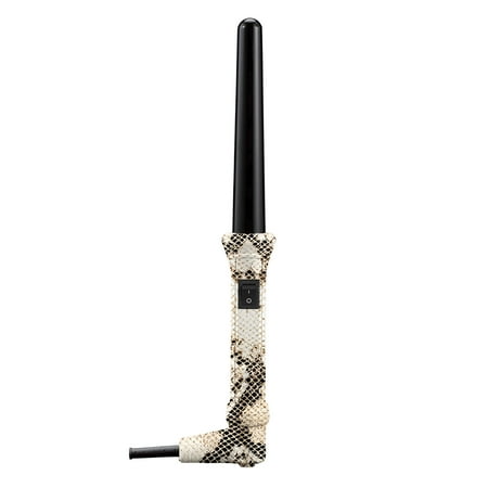 Hair Rage Safari Print Limited Safari Edition 1 Inch Graduated Clipless Curling Iron Cone Wand White (Best Curling Wand For Straight Fine Hair)