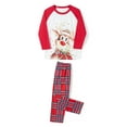 thumbnail image 2 of TSEXIEFOOFU Family Matching Christmas Pajamas Sets Long Sleeve Elk Print Tops + Plaid Pants or Long Sleeve Patchwork Jumpsuit, 2 of 9