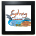 thumbnail image 1 of Australie Ville Sydney Opera Aquarelle Noir Carré Cadre Photo Mur Table, 1 of 3
