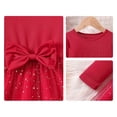 thumbnail image 5 of XEGLSBU Flower Girl Dress 18 Months Purple Girls Long Sleeve Bow Dress with Skirt Autumn Party Gown for Toddler Baby Red Size 3-4 Years, 5 of 9