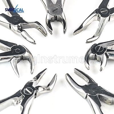Pedo Extracting Forceps 7pcs Kelin Set Dental Instruments Children
