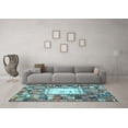 thumbnail image 3 of Ahgly Company Indoor Rectangle Oriental Light Blue Traditional Area Rugs, 2' x 5', 3 of 4