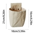 thumbnail image 3 of Beige Small Wall Hanging Cloth Pocket Organizer, No-Drill Storage Bag for Kitchen Bathroom Bedroom, Foldable Wall Mount Organizer for Toiletries Utensils, 8.3x3.9 Inches, 3 of 6