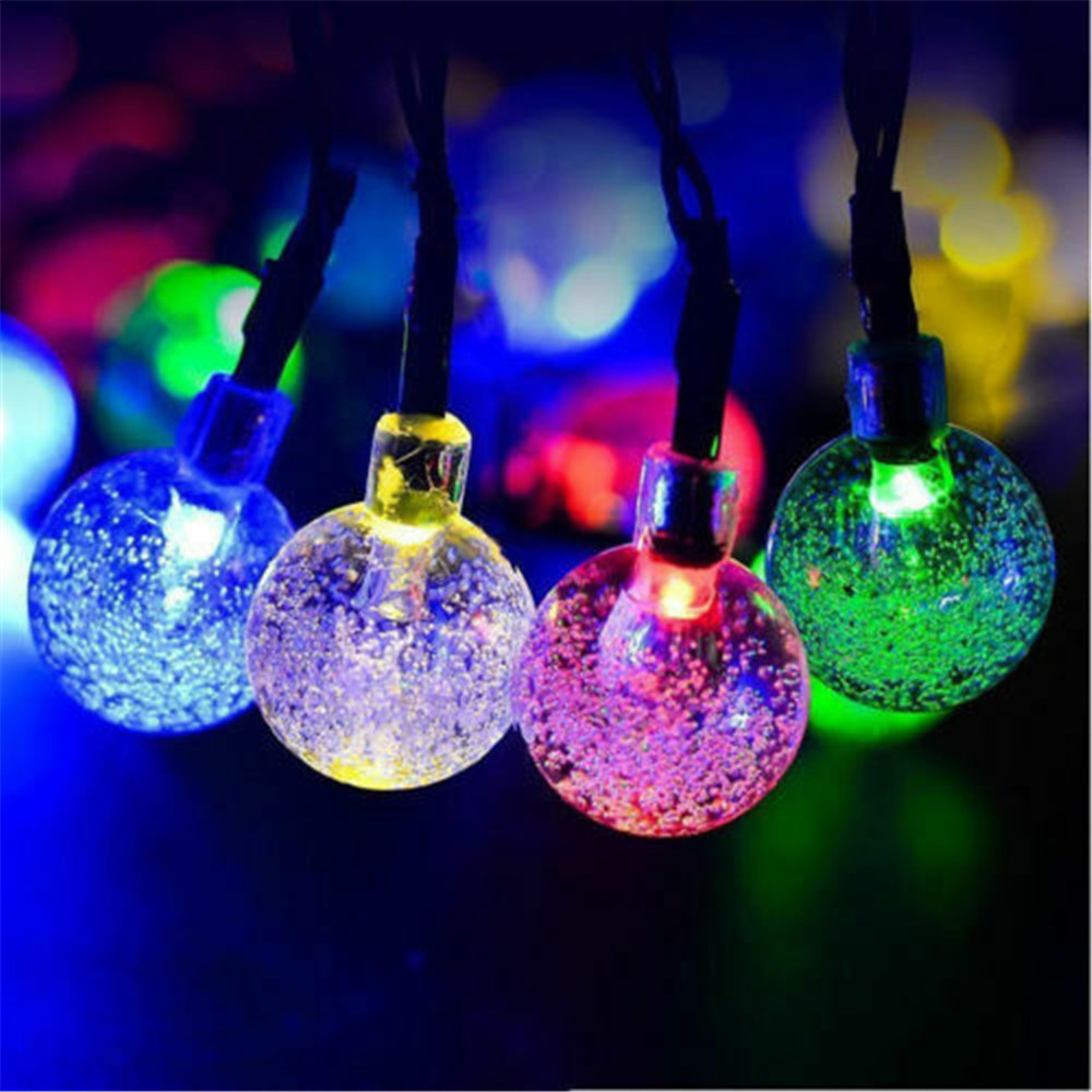 20ft 30 LED Solar String Ball Lights Outdoor Waterproof Garden Decor multi color - image 3 of 3