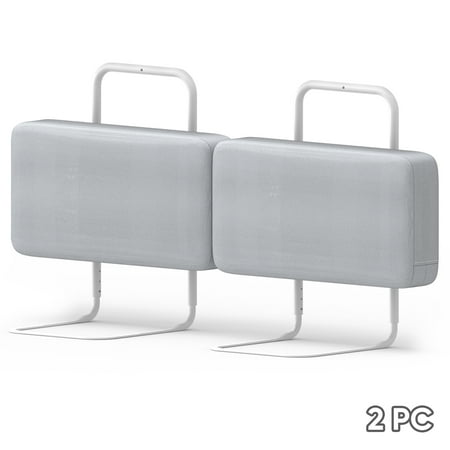 Kidsbuddy 23.6" Toddler Bed Rails Guard Foldable Portable Kids Bed Rail 5 Hole Height Adjustable Bed Rails for Toddlers, 2PC, Grey