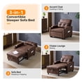thumbnail image 5 of Ktaxon Sleeper Sofa Bed Convertible Chair Bronzing Cloth 3-in-1 Futon Sofa with Lumbar Pillow for Living Room Bedroom Office Apartment Furniture Brown, 5 of 13