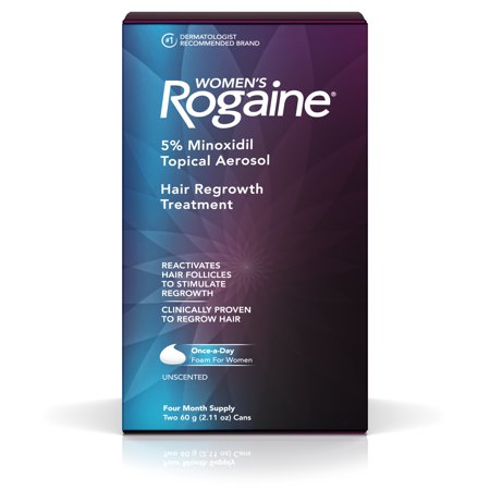 Women's Rogaine 5% Minoxidil Foam for Hair Regrowth, 4-Month (Best Minoxidil Brand For Beard)