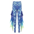 thumbnail image 3 of iEFiEL Womens Halloween Mermaid Costume Shiny Fish Scales Leggings Stretchy Gym Running Tight Pants Blue M, 3 of 7