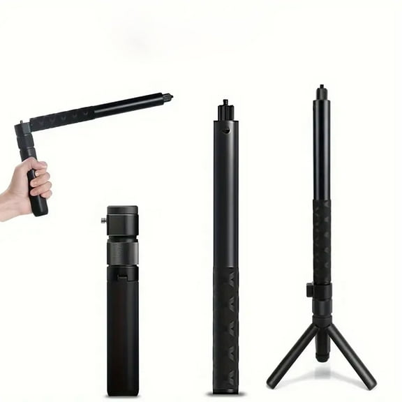 120cm Long Invisible Selfie Stick with 360°Rotating Adjustable Foldable Tripod for Insta360 Bullet Time Bundle, Compatible with Insta360 X3/ One X2/One RS/One R/One Accessories