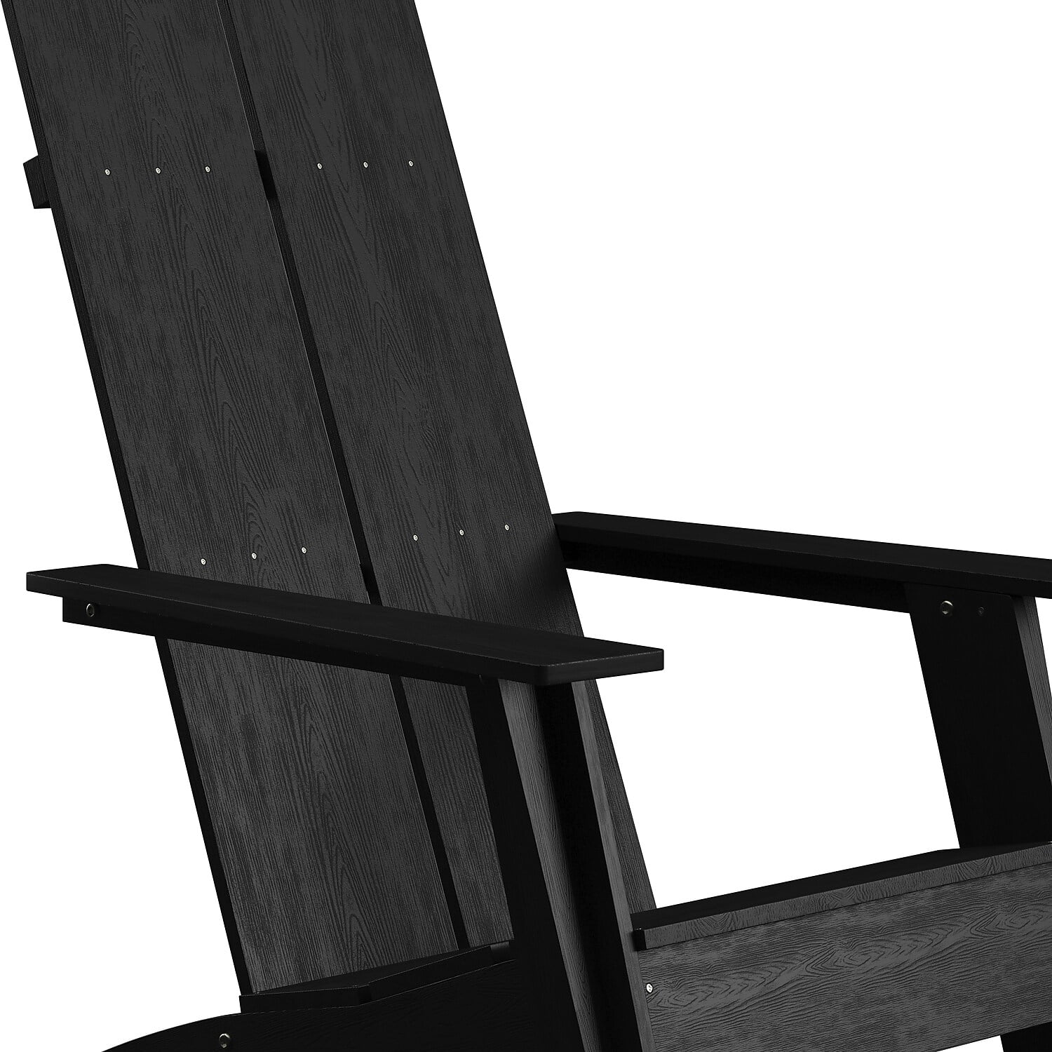 Flash Furniture Sawyer Poly Resin Wood Adirondack Chair - Black (Set of 4)