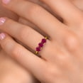 thumbnail image 4 of Gem Stone King 18K Yellow Gold Plated Silver Red Created Ruby Engagement Ring for Women | 1.80 Cttw | Round 5MM | Gemstone July Birthstone | Size 6, 4 of 6