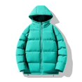 thumbnail image 4 of Chaqueta de invierno unisex 2024, parkas cálidas para hombre y mujer, abrigo grueso y cálido para hombre, cuello alto, color sólido, parka informal, ropa de calle de moda, 4 of 5