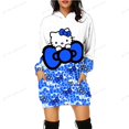 thumbnail image 3 of Sudadera de gran tamaño para mujer, con estampado de HELLO KITTY, cuello redondo, manga larga, estilo vintage, ropa informal para mujer, otoño y primavera, ajustada, 3 of 5