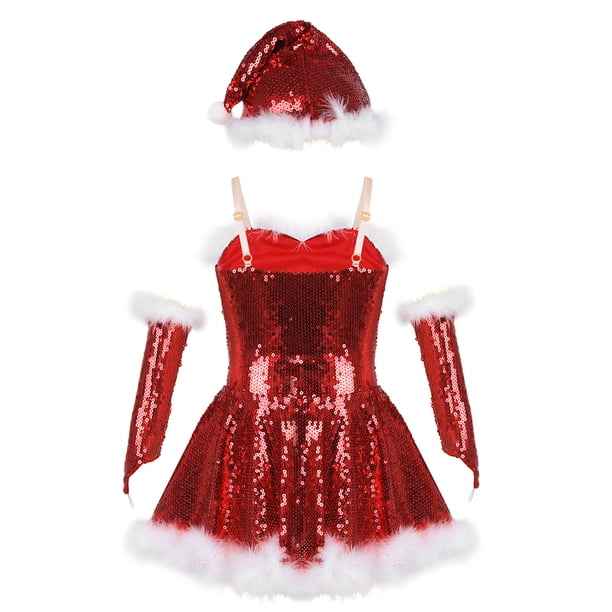 Vestido De Ballet Con Lentejuelas Para Niñas - Ideal Para Navidad, Fiestas, Danza O Patinaje