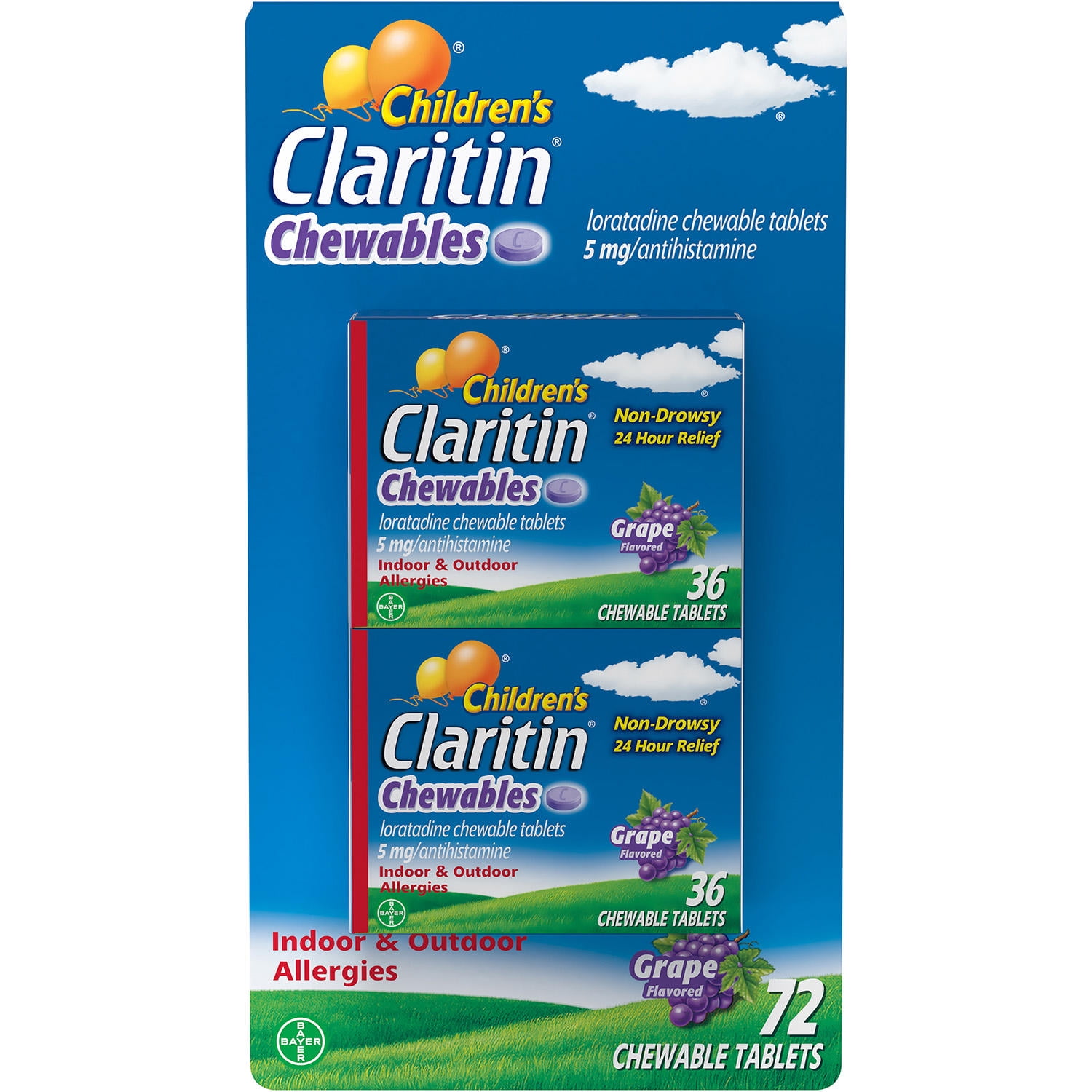 Children's Claritin 24Hr NonDrowsy Loratadine 5mg Chewable Tablet