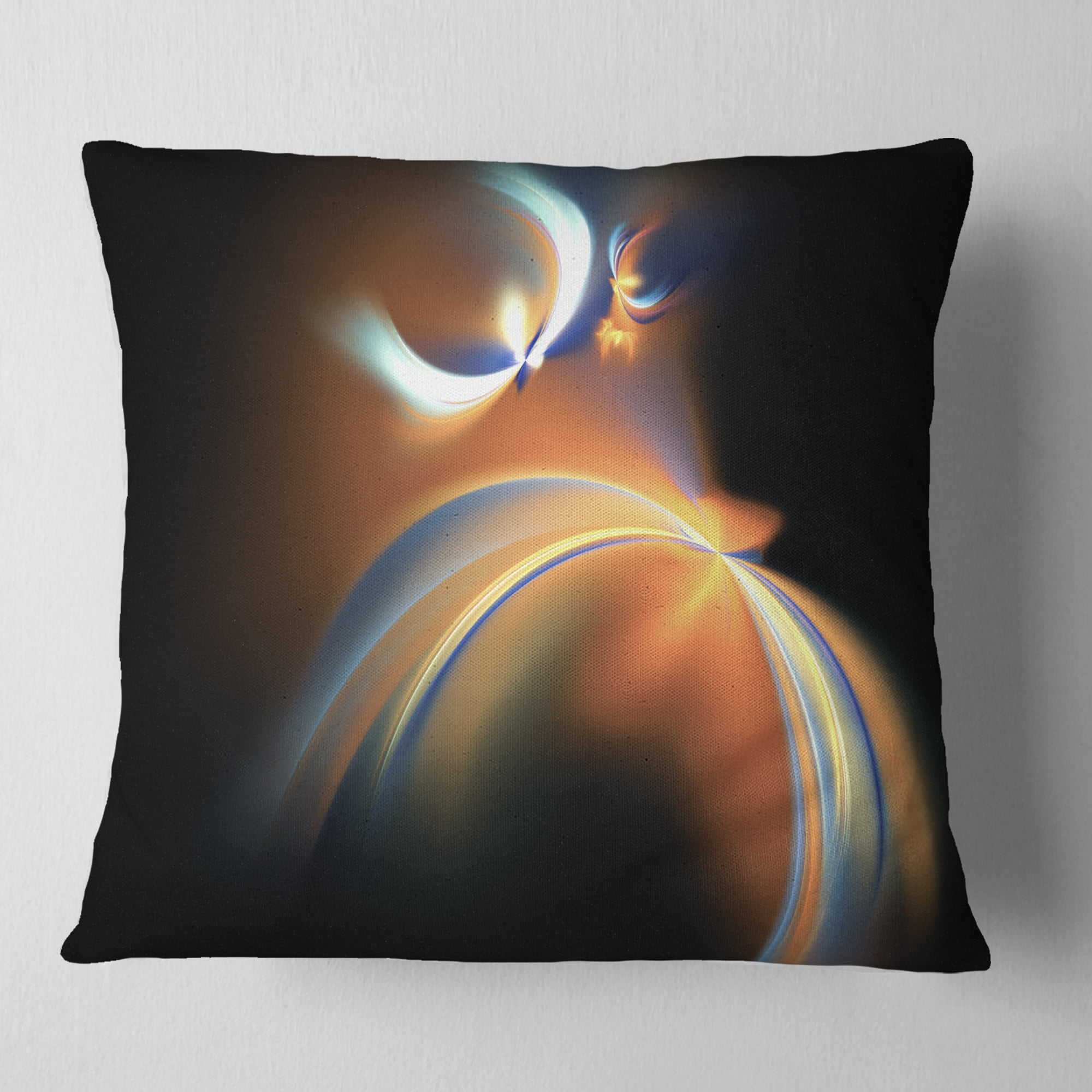 Designart Brown Floating Fractal Designs - Abstract Throw Pillow - 18x18