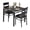 Black, variant on EliteEdge 3-Piece Wood Dining Table Set for 2, Kitchen Table and 2 Upholstered Chairs with Corner Protector, Space-Saving for Apartment or Dining Room,Black