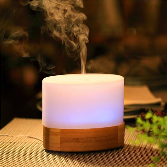 Ultrasonic Aroma Diffuser & Humidifier, Bamboo Base