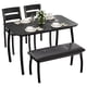 thumbnail image 1 of Yeshouse Juego de comedor industrial retro de madera de 43'' con 4 asientos, banco tapizado y 2 sillas con cojines para estudio, apartamento y cocina, 1 of 9