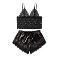 thumbnail image 1 of Conjunto de Lencería de Mujer Sunnimix Bralette Top y Shorts Homewear Rojo S XL Negro, 1 of 8