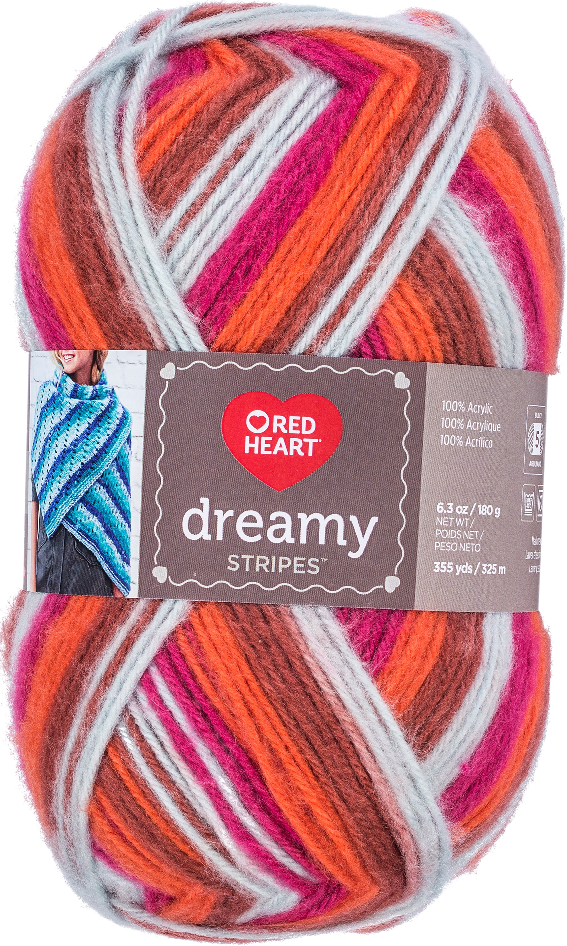 Red Heart Dreamy Stripes, Sunset Yarn