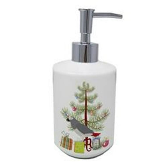 7 x 3.5 in. Unisex African Grey Parrot Merry Christmas Ceramic Soap Dispenser