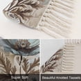 thumbnail image 6 of Teal Tulip Kitchen Runner Rug 2'x4', Vintage Spring Floral Summer Botanical Brown Washable Rug with Tassels, Non Slip Woven Cotton Bathroom Rugs Hallway Carpet for Foyer Bedroom Entry Back Door Decor, 6 of 9