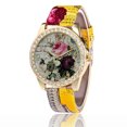 thumbnail image 1 of Relojes Moda Rose patrón de banda de cuero de cuarzo analógico relojes de pulsera de moda ANMAO MXCH1220-0265WAT, 1 of 2