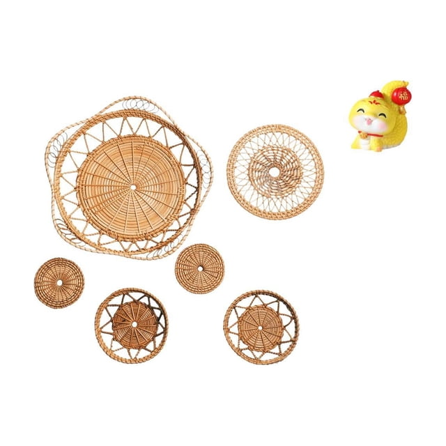 Manualidades de pared,Decoración para colgar en la pared,ratán artesanal tejido,Juego de decoración de pared Adorno decorativo para colgar en la pared,Estatua de serpiente de dibujos