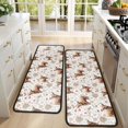 thumbnail image 4 of Kitchen Rugs Sets Of 2,White Highland Cow Flower Butterfly Pattern Anti Fatigue Kitchen Mat Rugs Non Slip Washable,Decorative Kitchen Floor Mats for Kitchen,Sink,Laundry,17"x47"+17"x47", 4 of 5