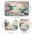 thumbnail image 3 of Flower Hummingbird 4Pcs Shower Curtain Set Shower Curtain Set with Carpet Bath Mat, 3 of 8