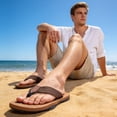 thumbnail image 3 of BERANMEY Men's Flip Flops with Arch Support Comfortable Thong Sandals for Men with Cushioned Footbed Wide Toe Box Non-Slip Design Perfect Summer Beach Shoes, 3 of 8