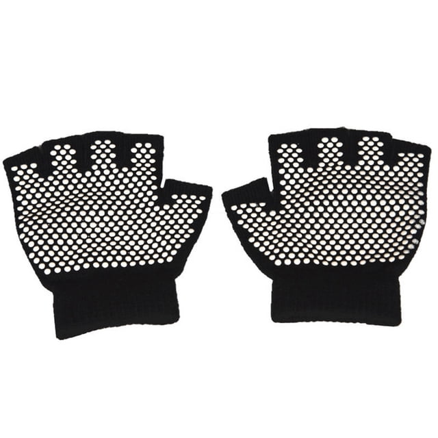 1 par de guantes deportivos transpirables de medio dedo para mujer para gimnasio Yoga Fitness (negro) YUNYI BRAND Deportes