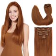 thumbnail image 1 of Extensiones de cabello GOO GOO, cabello humano real, 14 pulgadas, 120 g, 7 unidades, castaño, 1 of 9