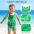 thumbnail image 2 of Elutong Toddler Boy Summer Clothes, 1-6T Boy Summer Cotton Outfits Sleeveless Dinosaurs Shorts Set, 2 of 7