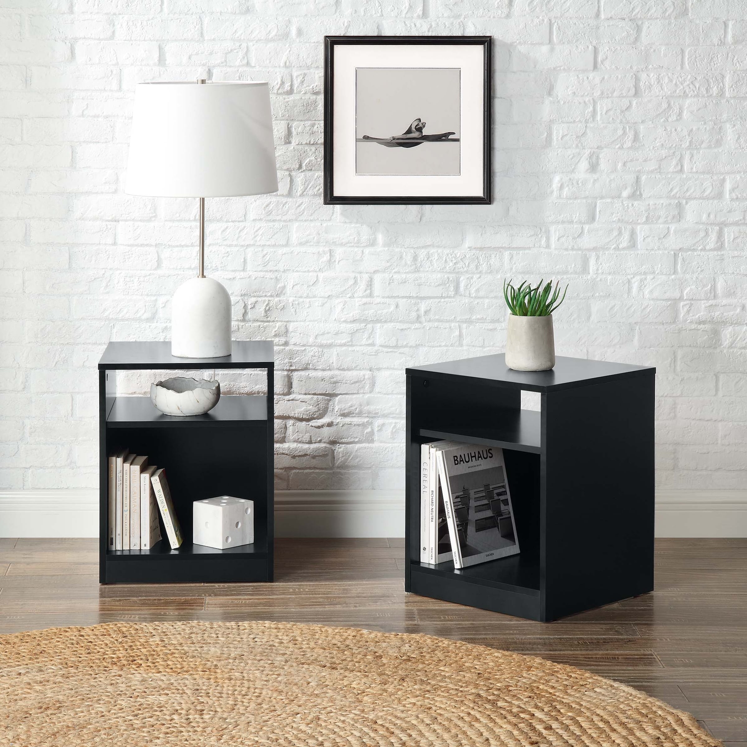 Mainstays Open Shelf Nightstand, Set of Two, Black - Walmart.ca