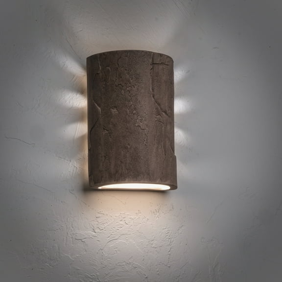 Luxury Lighting Masons Select 10" High Ceramic Outdoor Wall Light, Adobe Painted Finish, LED Bulb Included