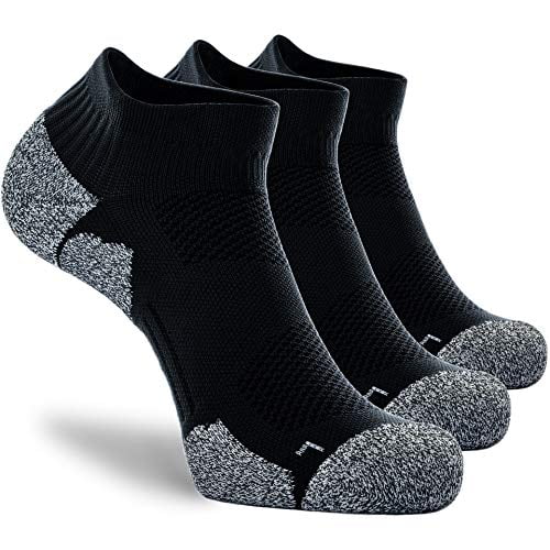3 Pairs Athletic Running Socks No Show Sports Workout Gym Short Wicking Cotton Socks for Men and Women