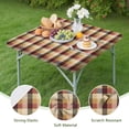 thumbnail image 4 of Brown Beige Green and Red Checkered Pattern Square Fitted Tablecloth with Elastic Edge,Square Table Cover,Washable Elastic Table Cover for Home Kitchen Party Decor 36"x36", 4 of 6